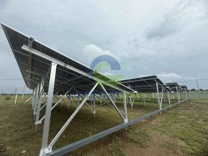 PV Double Poles Solar Ground Mounted Structures Kits factory